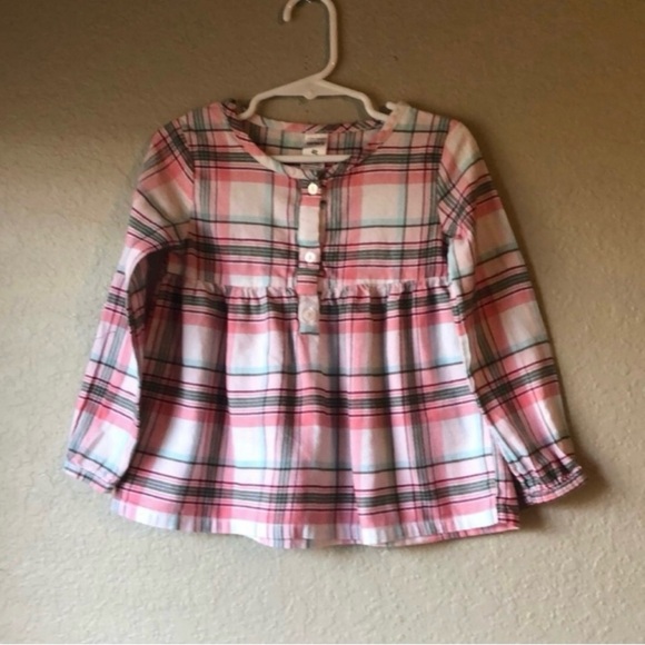 Carter's Other - Carter’s Shirt Girls Pink Plaid Casual Preppy Long Sleeve Shirt Top Toddler 4T